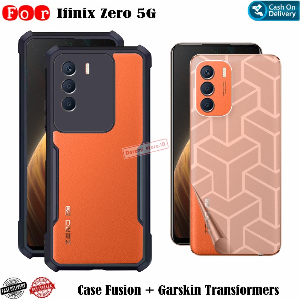 Hard Case Infinix Zero 5G 2023 Casing Shockproof Transparan dan Garskin