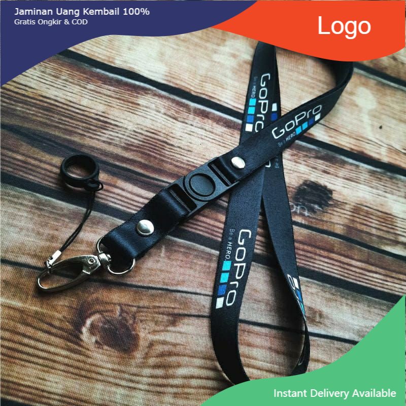 

TALI LANYARD GOPRO GANTUNGAN KUNCI/GANTUNGAN ID CARD/GANTUNGAN HP/GANTUNGAN FLASHDISK hitam