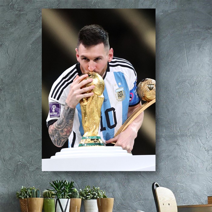 Poster Lionel Messi Argentina World Cup 2022 Winners Piala Dunia 6
