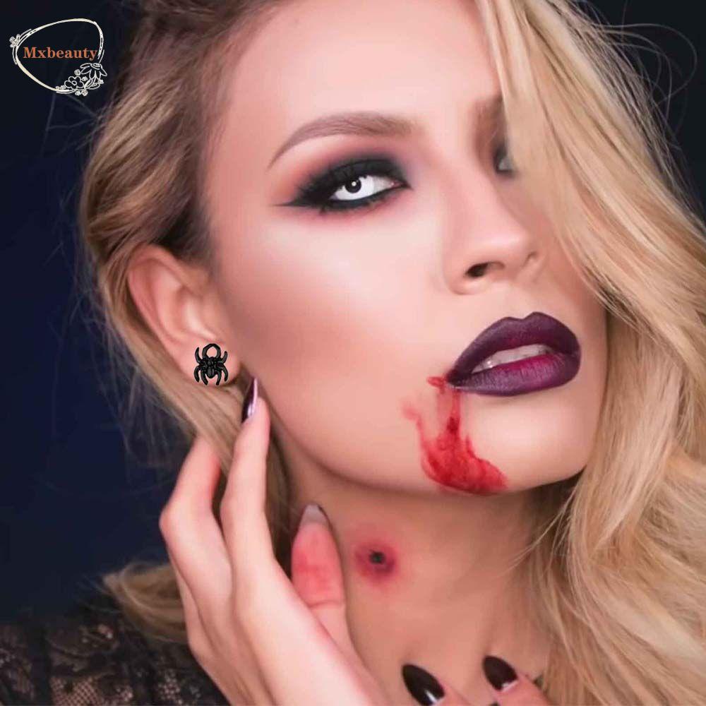 Mxbeauty Anting Tusuk Wanita Punk Untuk Perempuan Bat Pumpkin Spider Drop Earrings