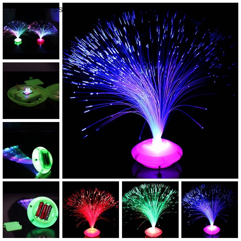 Rsid Span-new Berubah Warna LED Fiber Optic Night Light Lamp Stand Dekorasi Rumah Warna Warni Jelly