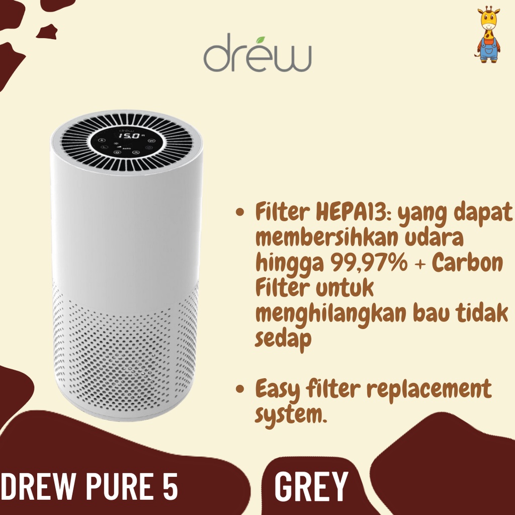 DREW Air Purifier - PURE 5 / Pembersih Udara / Purifier Hepa Filter