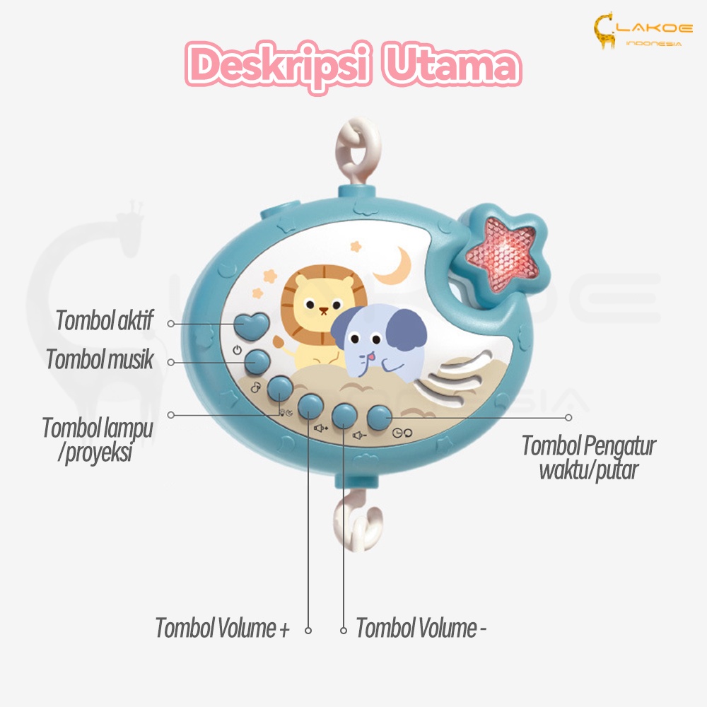 Lakoe Mainan Tidur Bayi Gantungan/Crib Bell Toys/Teether Bayi/Mainan Tidur Bayi / Kasur Mainan Bayi