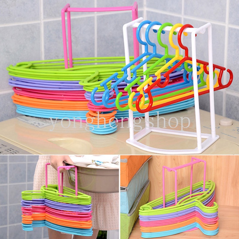 Kreatif Gantungan Baju Stacker Holder Hemat Ruang Finishing Frame Hanger Storage Organizer Rak Gantungan Pendamping Rak Kamar Mandi