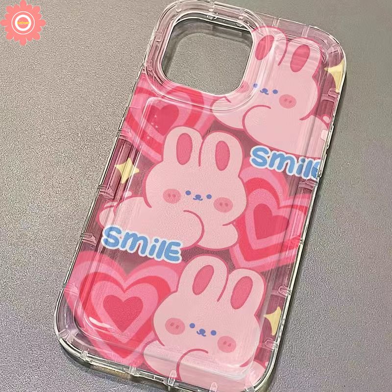 Fashion Leopard Pink Cute Rabbit Case Untuk Vivo Y12 Y16 Y15 Y20i Y21 Y02S Y12i Y91 Y20 Y35 Y02 Y21s Y11 Y15s Y22 Y17 V25E Y91C Y22s Y12s Y30 V25 Y33s Y15A Y50 Y95 Y93 Soft Cover