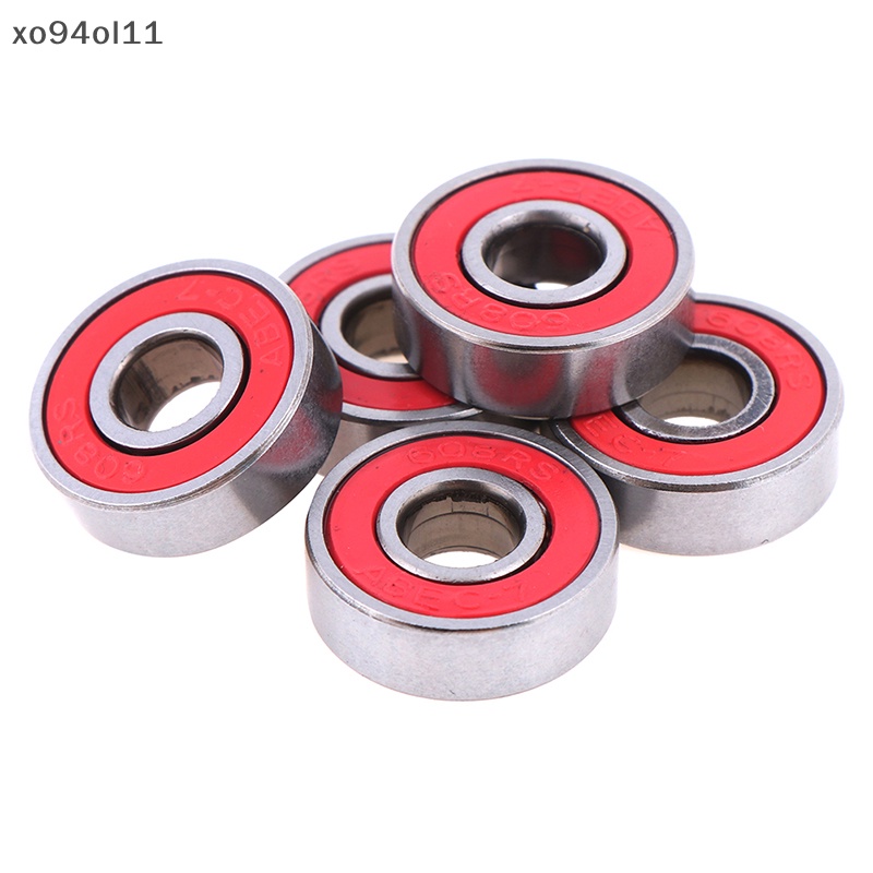 Xo 5Pcs Merah ABEC-7 608RS Skateboard Roller Sealed Ball Bearings 8x22x7mm OL