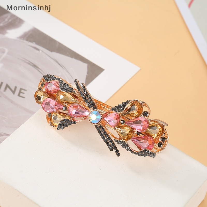 Mornin Kristal Berlian Ponytail Hair Clip Peacock Hair Clip Aksesoris Serbaguna id