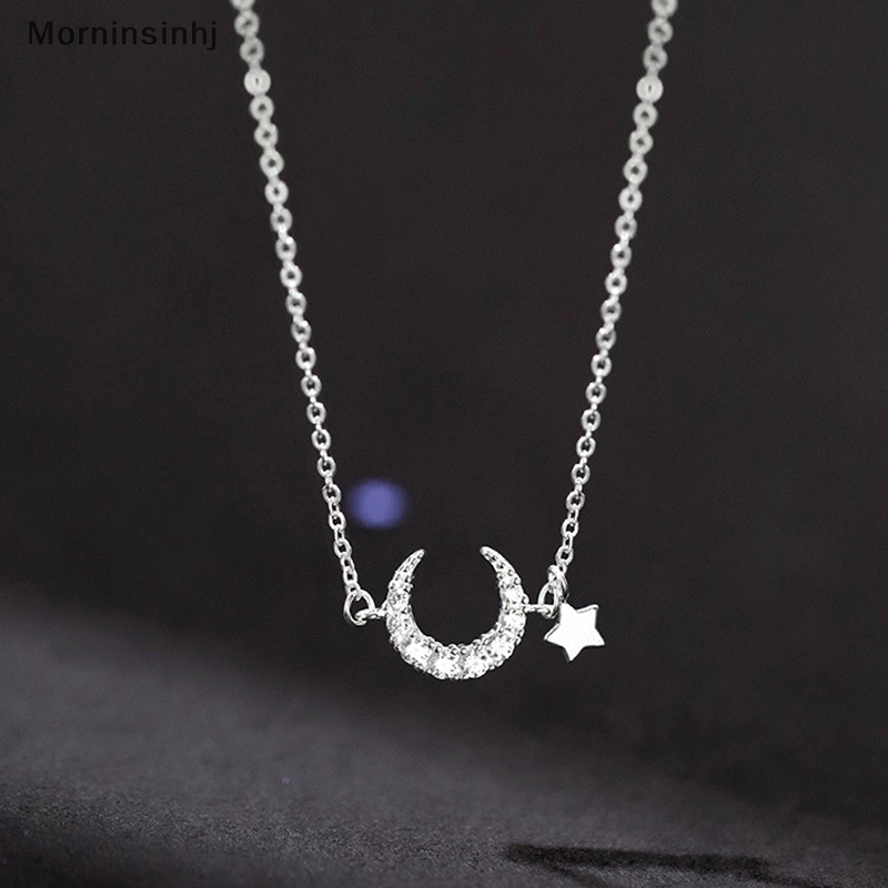 Mornin Trendy Shiny Zircon Klavikula Rantai Bintang Bulan Kalung Kreatif Gelang Fashion Rantai Pergelangan Tangan Untuk Wanita Ringan Perhiasan Hadiah id