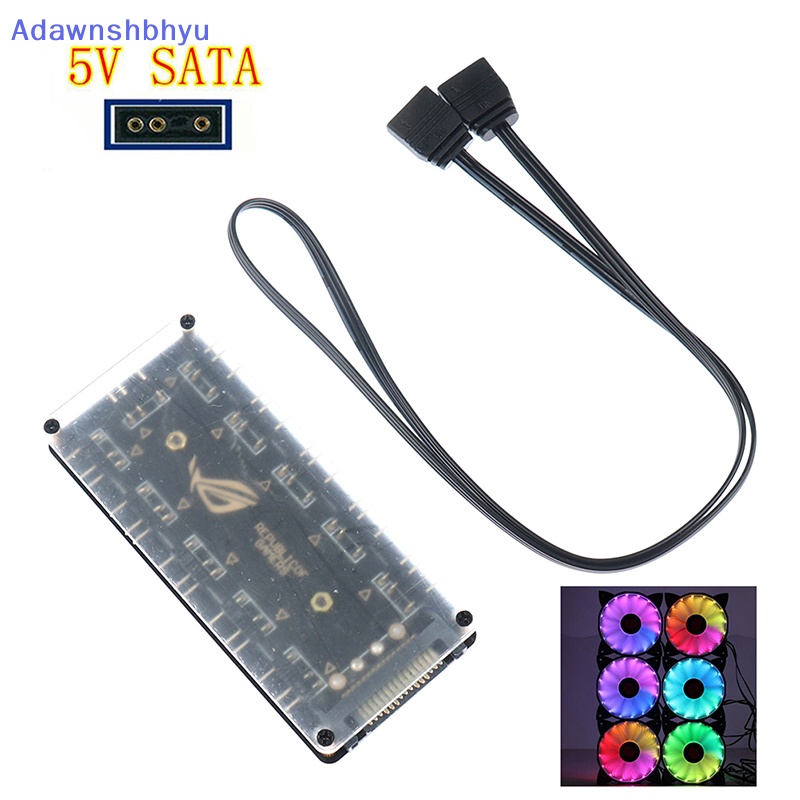 Adhyu 5V 3-pin RGB 10 Hub Splitter SATA Power 3pin ARGB Adapter Kabel Ekstensi ID