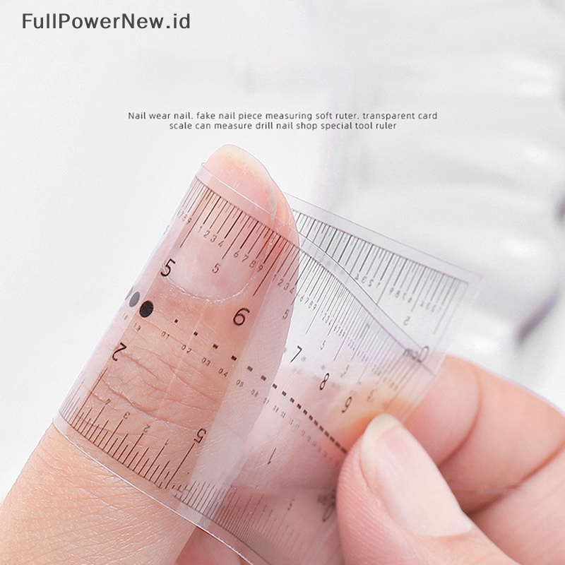 Power 10pcs Art Ruler Nail Rhinestones Mengukur PVC Penggaris Kuku Ukuran Alat Transparan ID