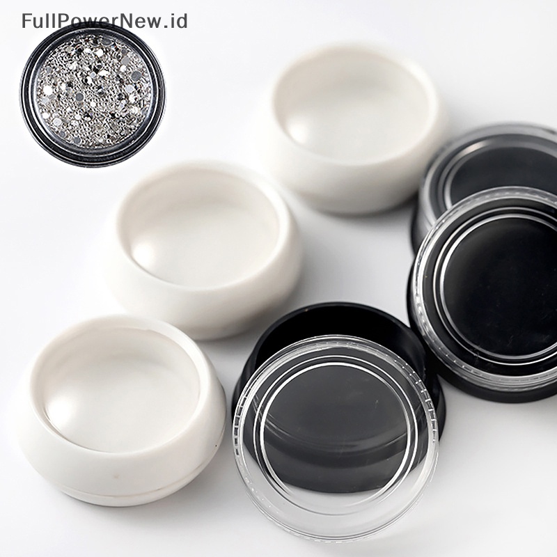 Power 5PCS Kotak Bulat Mini Wadah Tempat Penyimpanan Plastik Untuk Perhiasan Nail Art Manik DIY ID