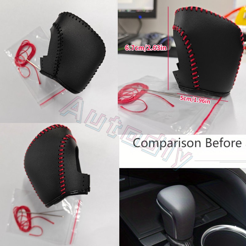 Kulit Mobil Toyota Gear Head Shifter Knob Cover Gear Shift Untuk Toyota Corolla/Cross/Camry Dimodifikasi Interior Gear Lever Cover,Allion Dan Avalon Center Control Gear Lever Cover