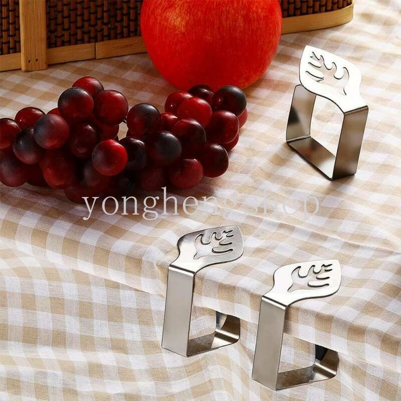 Klip Taplak Meja Stainless Steel Kreatif Kupu-Kupu Daun Bunga Berbentuk Taplak Meja Tetap Klip Piknik Pesta Pernikahan Tahan Angin Table Cover Clamp Holder