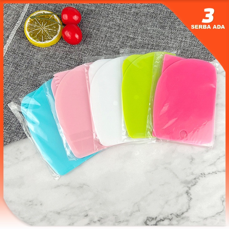 Pemotong Adonan Kue set 3 pcs / Pisau Adonan Kue / Pemisah Adonan Kue / Pemotong Adonan Kue Plastik / Scraper Kue