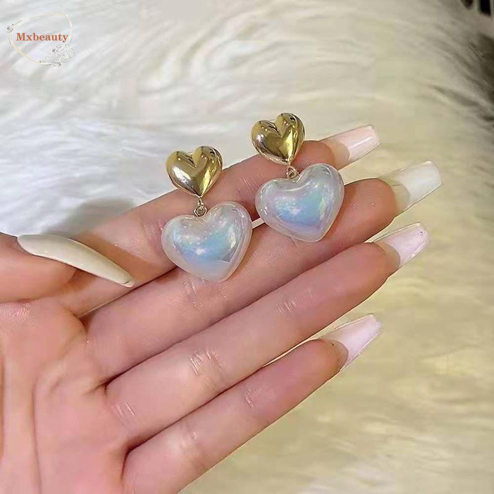 Mxbeauty Cinta Hati Stud Anting Sexy Hadiah Indah Perhiasan Gadis Lady Akrilik Gaya Korea Earrings