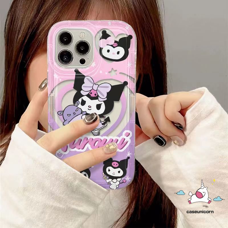 Untuk Realme C55 C15 C53 C11 C35 5i 9i 5s 6i 7i 5 C25 C20 C25s C30S C33 C21Y C25Y C30 C12 C17 C3 C1 C2 Kartun Doodle Hello Kitty Love Heart Lovely Kuromi Shockproof Airbag Soft Case