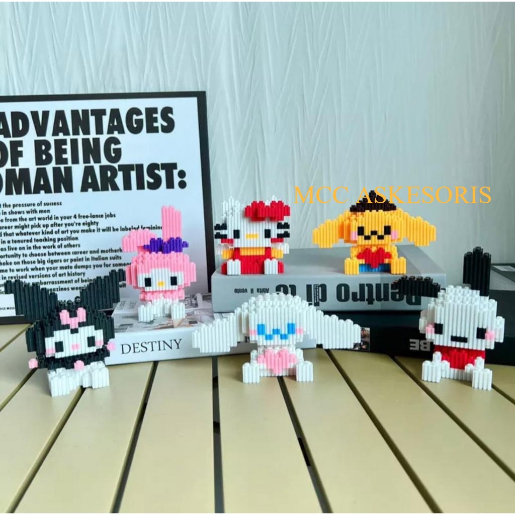MAINAN BALOK SUSUN SANRIO / MAINAN EDUKASI 3D PUZZLE NANO BLOCK PUZZLE IMPORT QUALITY