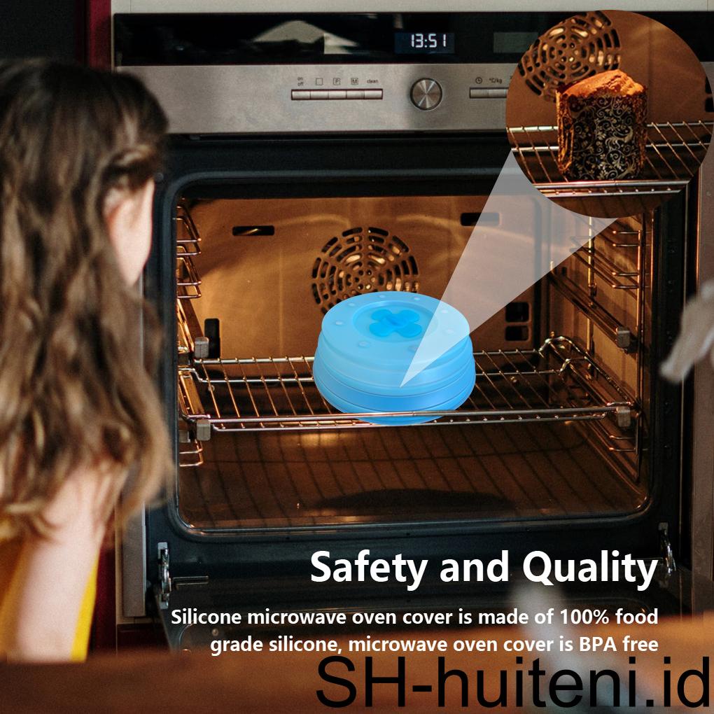 Microwave Piring Penutup Lipat Silikon Tutup Makanan Oven Piring Penggorengan Grease Shield Reusable Guard Perlengkapan Chef Rumah Tangga