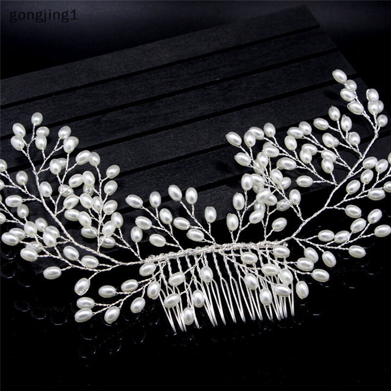 Ggg Aksesoris Rambut Pengantin Wanita Vintage Handmade Mutiara Perhiasan Pernikahan Sisir ID