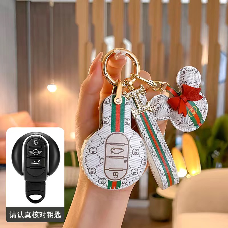 Kulit Asli Case Kunci Mobil Cover Auto Keyless Smart Remote Keychain Ring Holder Fob Shell Tas Kantong Pelindung Aksesoris Untuk