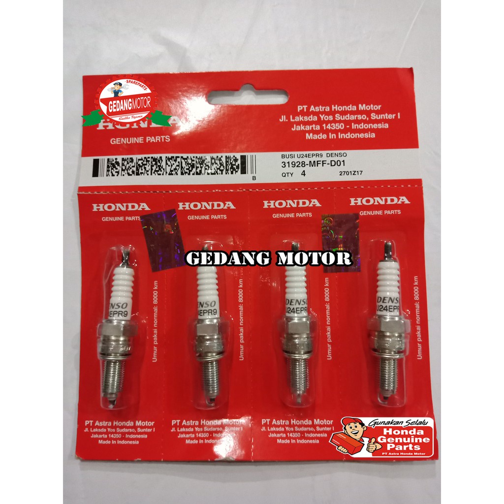 BUSI MOTOR BEBEK/ MATIC U24EPR9 DENSO ASLI HONDA