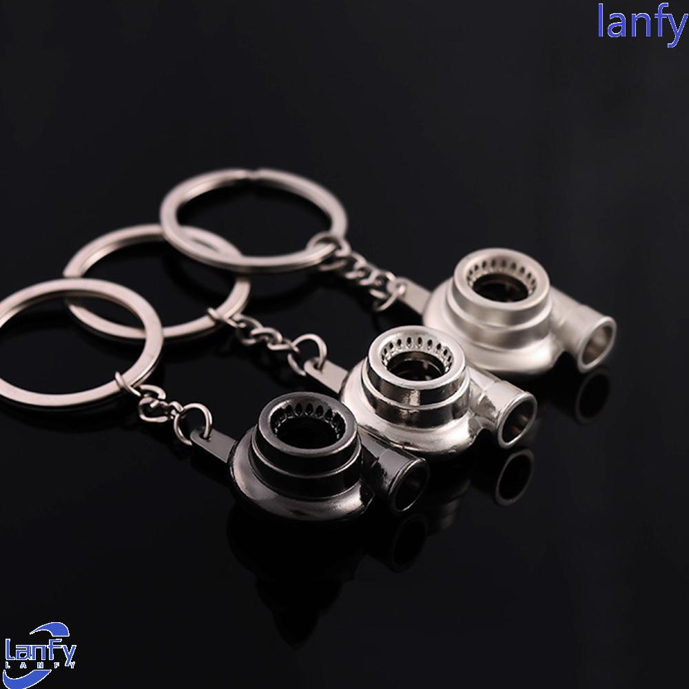 Lanfy Gantungan Kunci Kreatif Spinning Turbine Colorful Key Ring