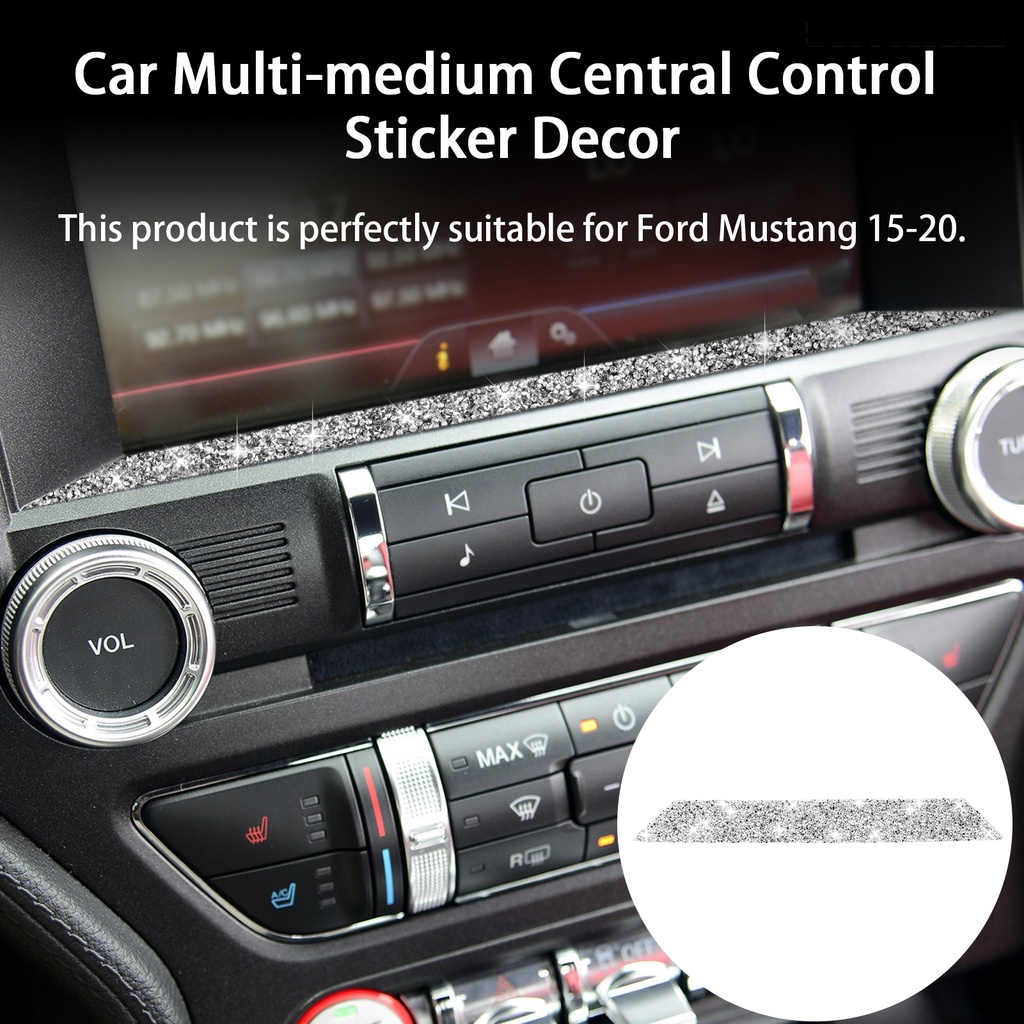 [SM] Stiker Interior Mobil Perekat Diri Berkilau Kuat Lengket Tahan Aus Instalasi Sederhana Multi-medium Kontrol Tengah Stiker Interior Mobil Decal Untuk Ford Mustang 15-20