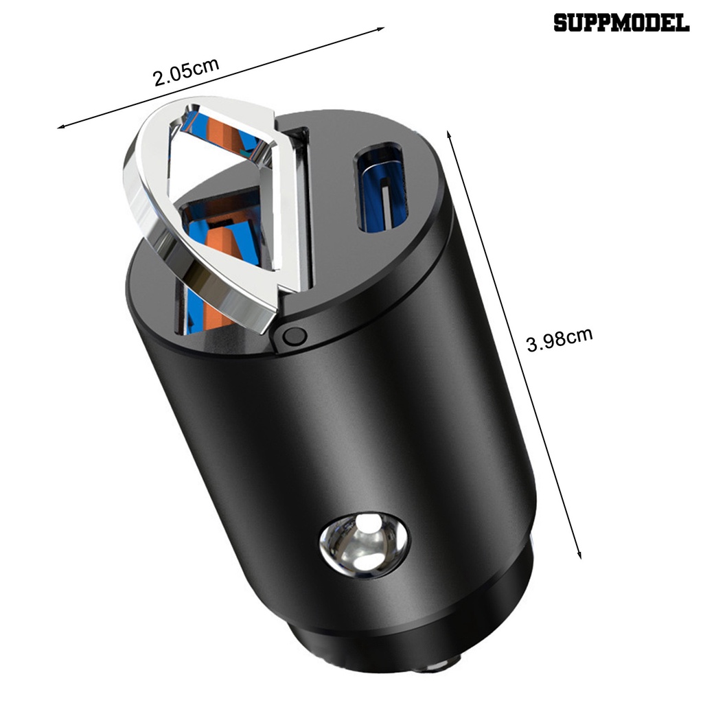 [SM]30W Output Stabil12/24V Charger Mobil Cerdas Shunt Proses CNC 2port USB Type-C Charger Mobil Cepat Untuk Apple12