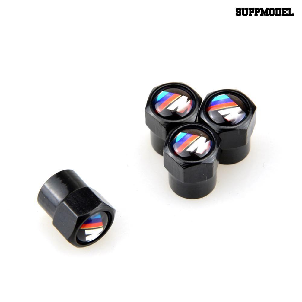 [SM]4Pcs M Style Car Wheel Tire Air Valve Penutup Tutup Bahan Metal Anti Debu Dekorasi Untuk BMW