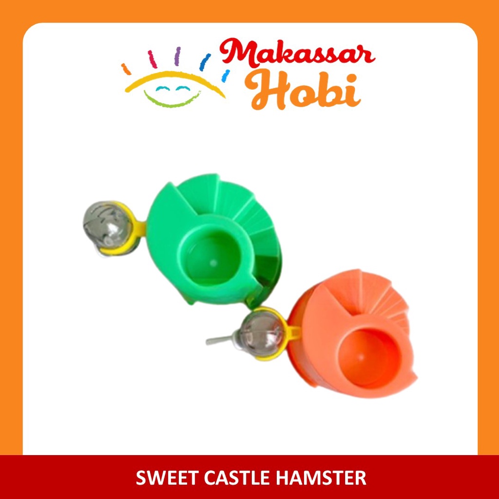 Sweet Castle Tempat Makan Botol Minum Tidur Aksesoris Kandang Hamster