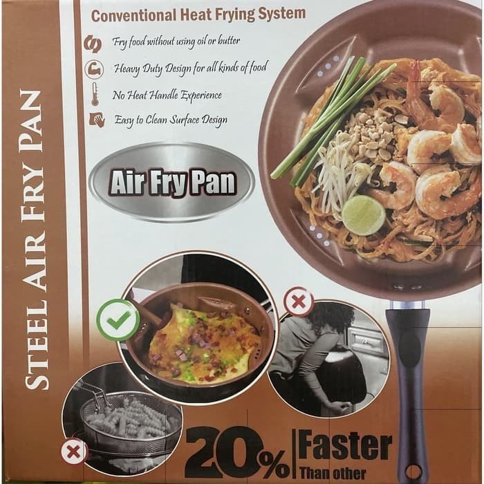 Air Fry Pan Menggoreng Tanpa Minyak  Conventional Heat Frying Sistem Murah