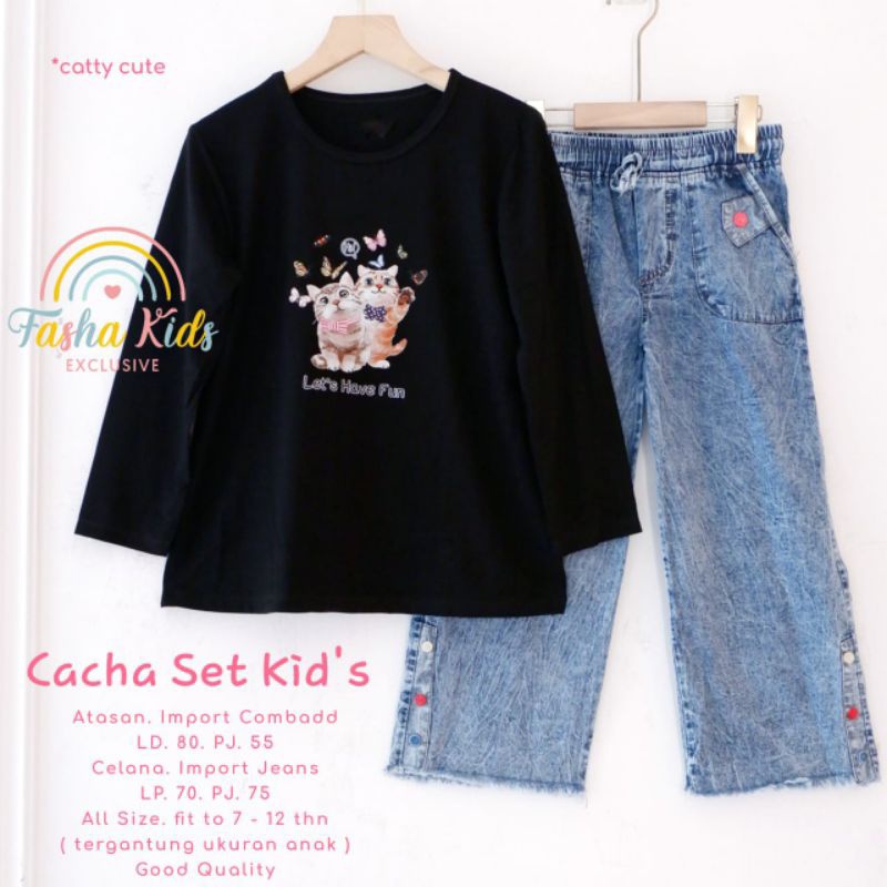 CACHA SET KIDS (7-12th) ORI FASHA KIDS | Setelan Anak Perempuan