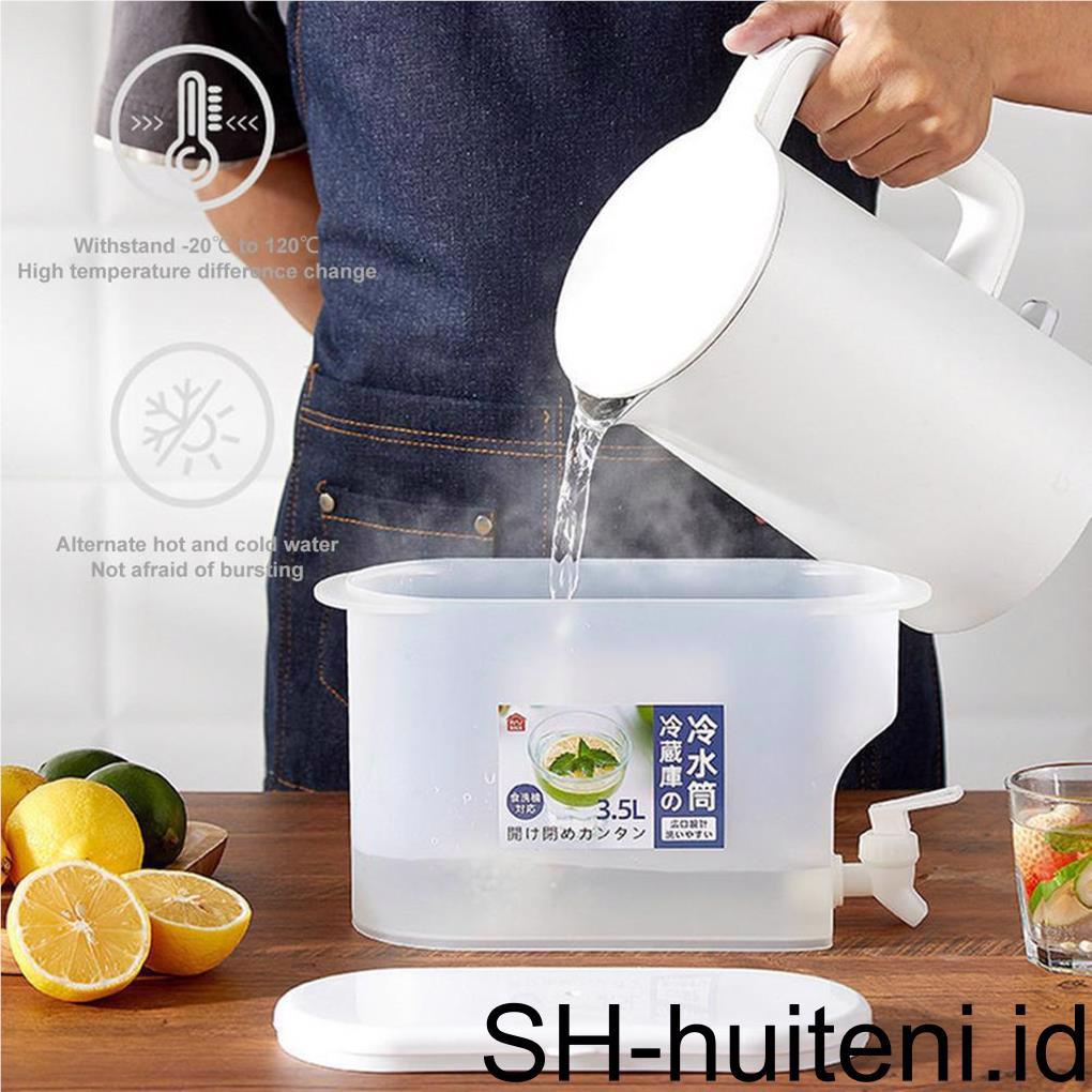 35l Freezer Water Jug Kulkas Air Dingin Botol Teh Transparan Minum Beer Kettle Dengan Tap Pot Home Bar Kitchen