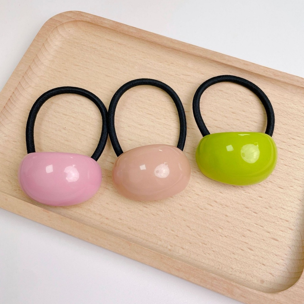 Aksesoris karet rambut minimalis model melengkung warna permen barang import dengan harga grosir bahan berkualitas import harga grosir bisa cod