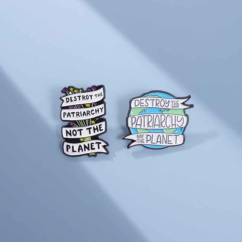 Hancurkan Bapak Bukan Planet Text Enamel Bros Ransel Badge Hadiah Untuk Teman Kostum Aksesori