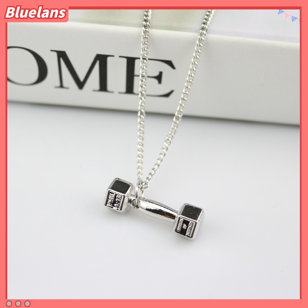 [BLS] Fitness Dumbbell Necklace Pria Kalung Kepribadian Wanita Barbel Aksesoris
