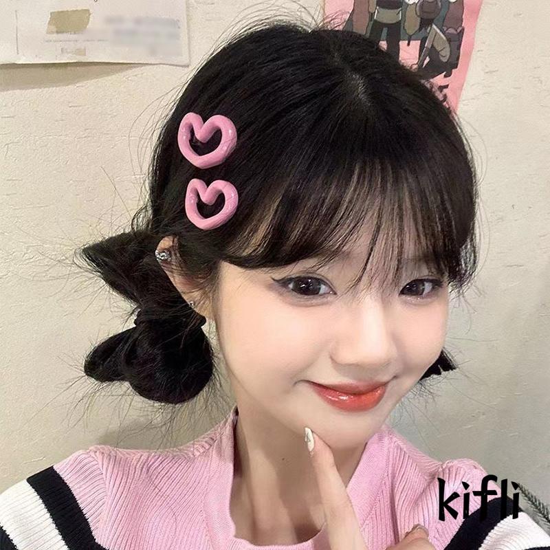 [KD]Sweet Berbentuk Hati Girlish Sense Hair Clip Poni Klip Aksesori Rambut Lucu Kreatif