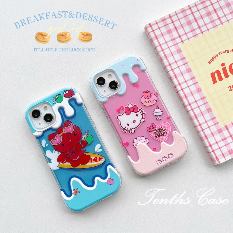 Kompatibel Untuk Iphone14 13 12 11 Pro Max X XR Xs Max8 7 6 6s Plus Se2020Gambar Kartun Lucu Es Krim Ponsel Case Bening Soft Cover