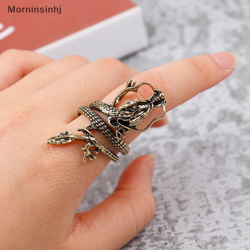 Mornin Cincin Ular Punk Pria Wanita Berlebihan Cincin Pembukaan Warna Siver Antik id