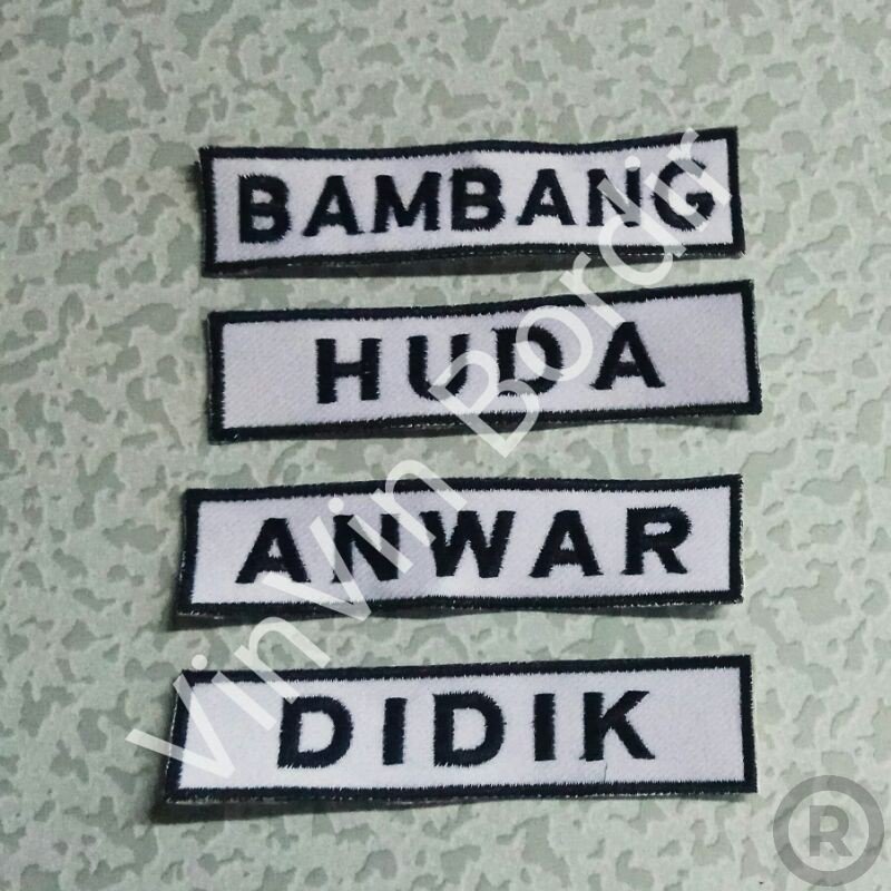 

Bordir Nama Dada NameTag Bordir Nama Satpam Security Bordir Nama Custombisa pesan satuan