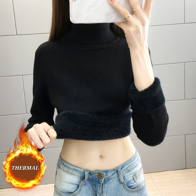 HARUKA TURTLENECK THERMAL TOP WNTER AUTUMN WOMAN BAJU RAJUT CASHMERE MUSIM DINGIN