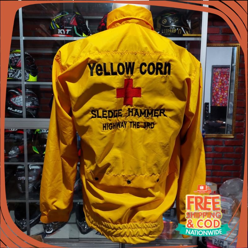 JAKET VINTAGE OOTD FESTIVAL REMAJA/ jaket yellow corn vintage jaket bomber yellowcorn border jaket m