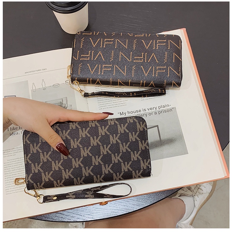 Dompet Panjang Wanita Zipper  Fashion Stylish Simple Dompet Clutch Cewek  Resleting Tas HP BAO107