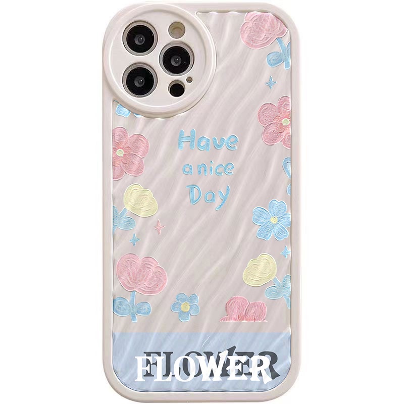 IPHONE Flowers Casing Ponsel Riak Air Kompatibel Untuk Iphone11 13 12 14 Pro Max14 Plus XR X XS MAX 7Plus 8Plus 7 8 SE 2020 2022 Shockproof Cover