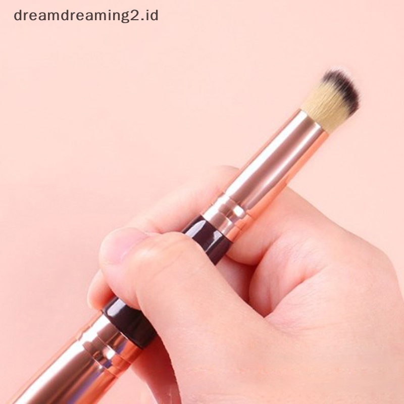 (drea) 1pcs Double-Ended Makeup Brush Foundation Concealer Brush Alat Kecantikan //