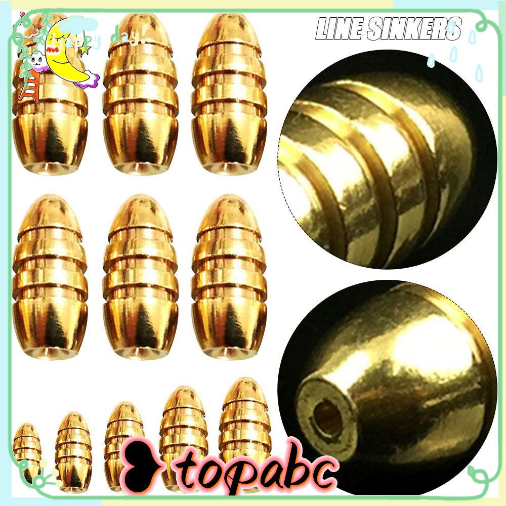 TOP 10pcs/lot Tembaga Memancing Timbal Jatuh Split Pemberat Berat Tambahan Sinker