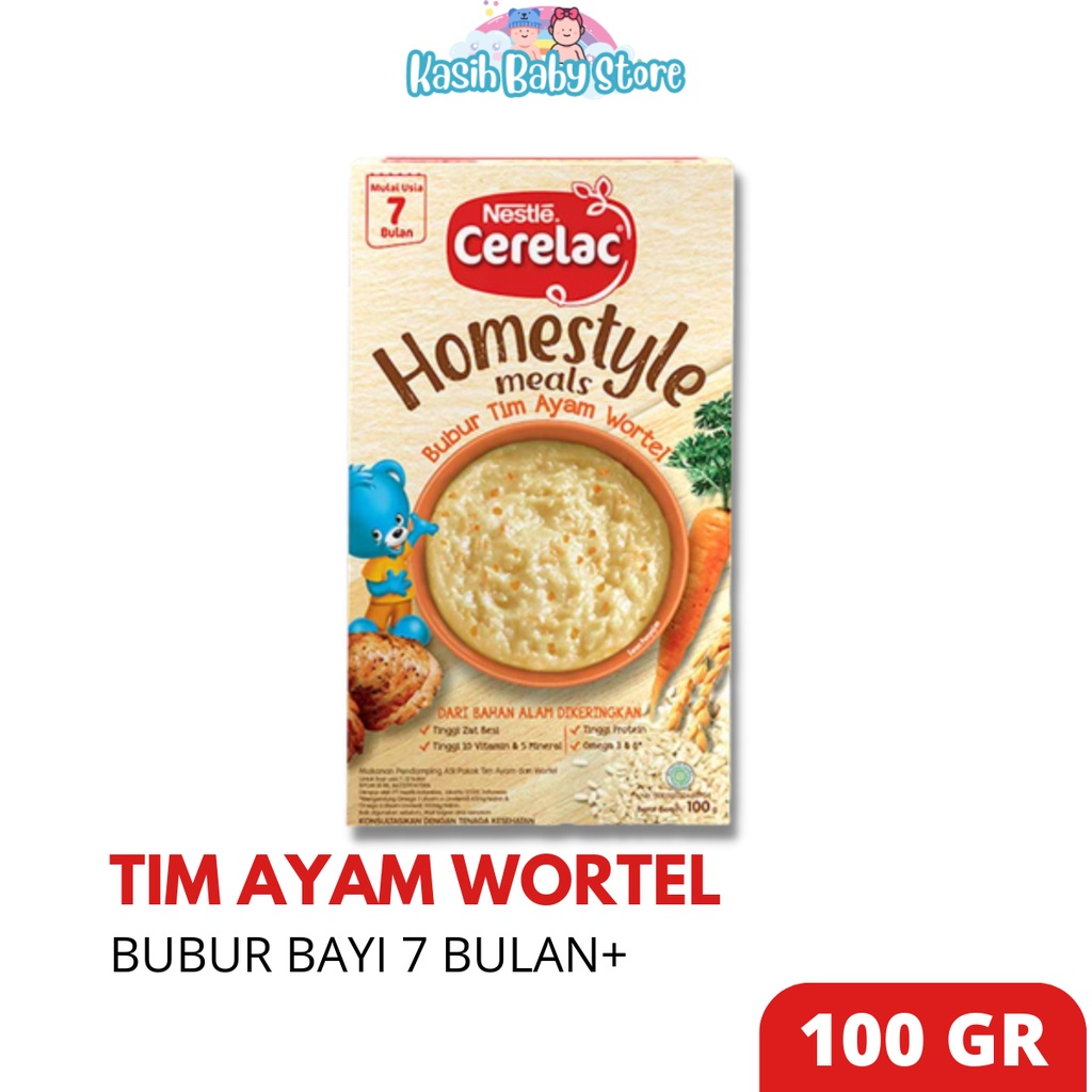 Cerelac Homestyle 7 Bulan Tim Ayam Wortel 100gr - Serelac Bubur Bayi