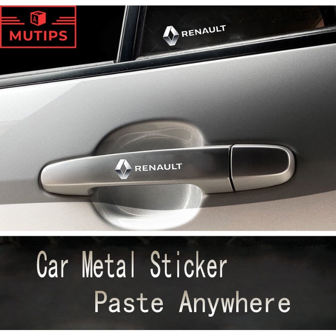Renault Logo Mobil Logam Stiker 3D Kreatif Dekorasi Mobil Jendela Pintu Interior Lencana Untuk Megane2 Sandero Kwid Logan Clio Fluence Duster Captur Scenic Kiger Koleos