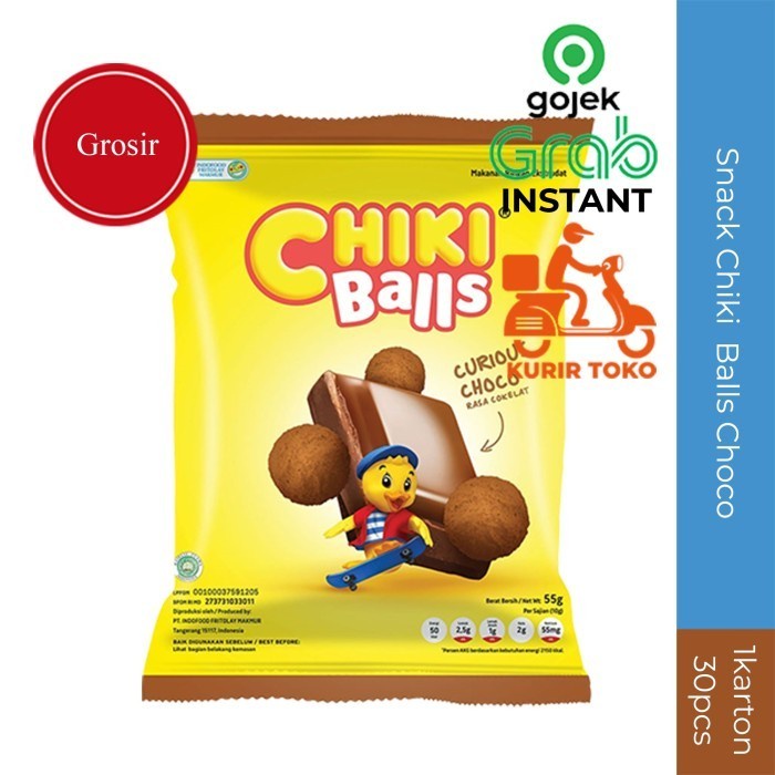 

Chiki Snack Balls Choco 55g 1Karton 30pcs Grosir
