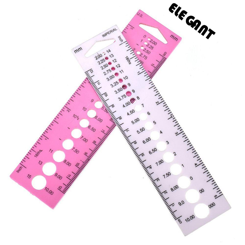 【 ELEGANT 】 Measure Ruler All In One 2.0mm-10.0mm Untuk Jarum Rajut DIY Craft Needle Gauge